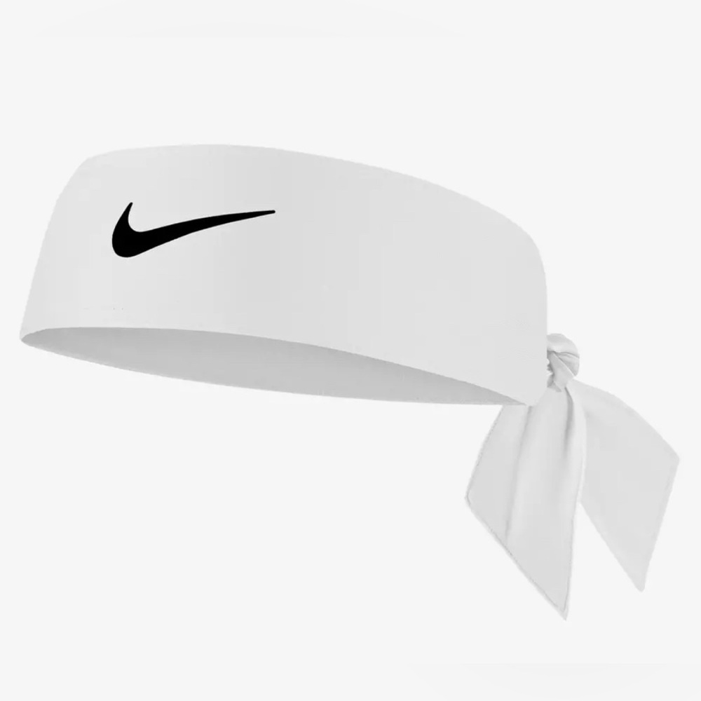 Nike White Head Tie with Black Swoosh